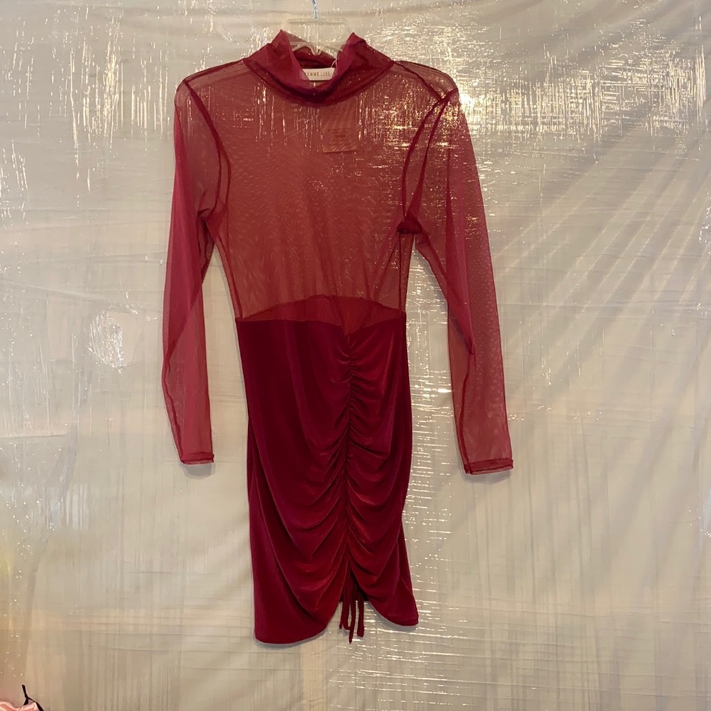 See Video: Mini Sheer Ranched Dress